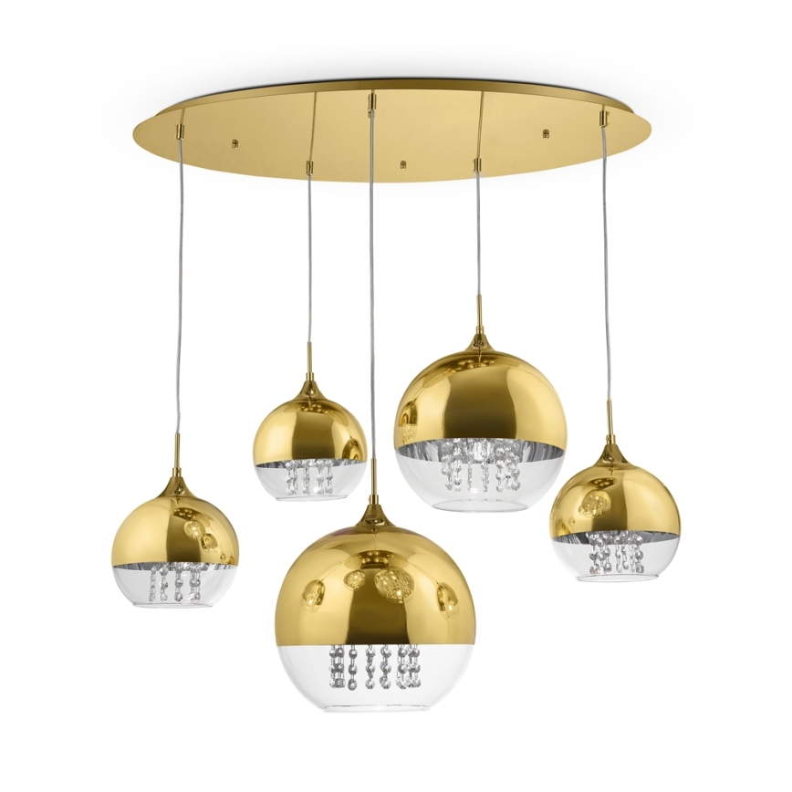 Maytoni P140-PL-170-5-G - Pendel FERMI 5xE27/60W/230V guldfarvet