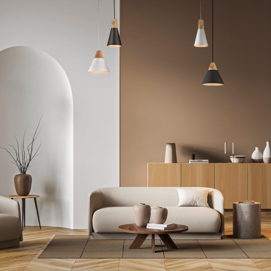 Maytoni P359-PL-140-C - Pendel BICONES 1xE27/60W/230V diameter 14 cm grå/beige