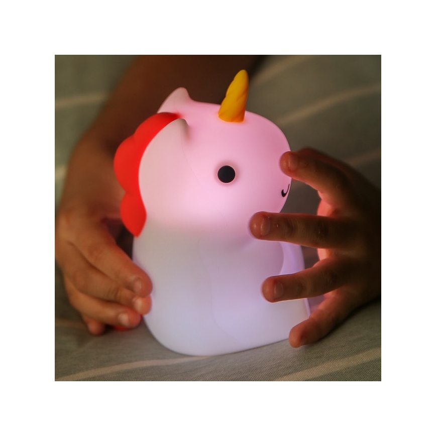 MegaLight - Genopladelig LED børnelampe m. RGB-farver og touch-funktion dæmpbar MAGGY MAGIC LED/5V