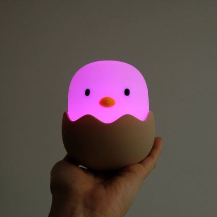 MegaLight - Genopladelig LED børnelampe m. RGB-farver touch-funktion dæmpbar EGGY EGG LED/5V