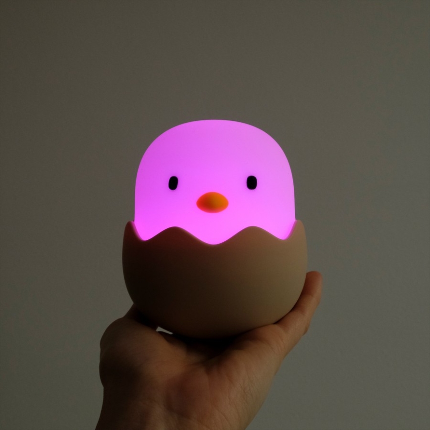 MegaLight - Genopladelig LED børnelampe m. RGB-farver touch-funktion dæmpbar EGGY EGG LED/5V