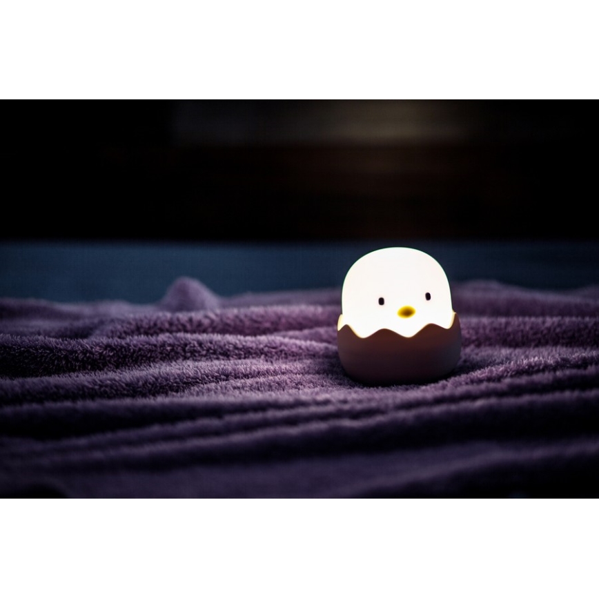 MegaLight - Genopladelig LED børnelampe m. RGB-farver touch-funktion dæmpbar EGGY EGG LED/5V