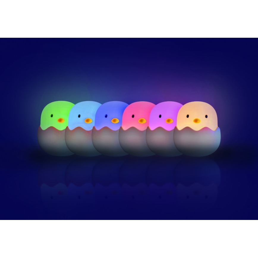 MegaLight - Genopladelig LED børnelampe m. RGB-farver touch-funktion dæmpbar EGGY EGG LED/5V