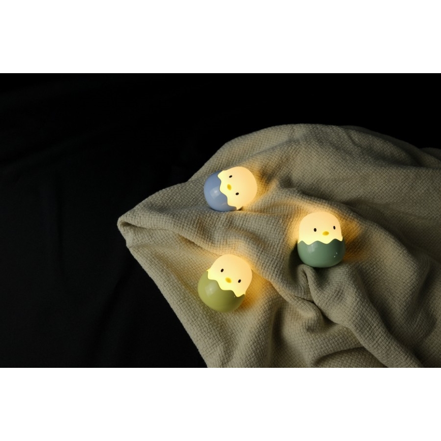 MegaLight - Genopladelig LED børnelampe m. RGB-farver touch-funktion dæmpbar EGGY EGG LED/5V