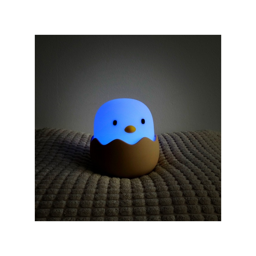 MegaLight - Genopladelig LED børnelampe m. RGB-farver touch-funktion dæmpbar EGGY EGG LED/5V