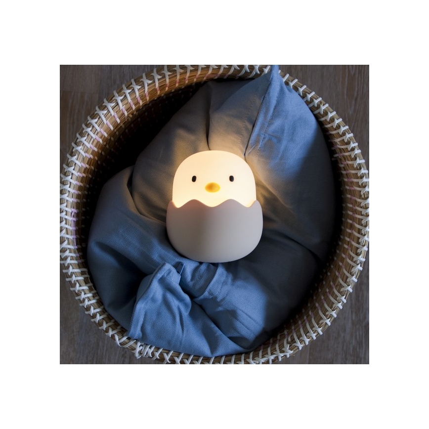 MegaLight - Genopladelig LED børnelampe m. RGB-farver touch-funktion dæmpbar EGGY EGG LED/5V