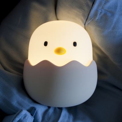 MegaLight - Genopladelig LED børnelampe m. RGB-farver touch-funktion dæmpbar EGGY EGG LED/5V