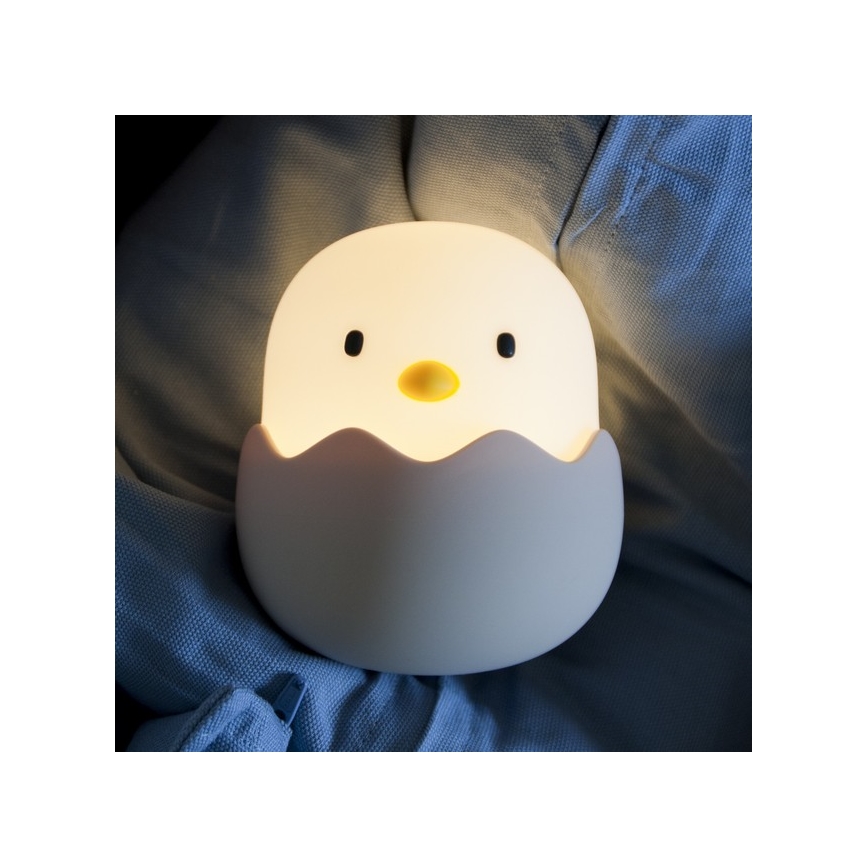 MegaLight - Genopladelig LED børnelampe m. RGB-farver touch-funktion dæmpbar EGGY EGG LED/5V