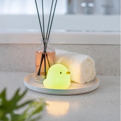 MegaLight - Genopladelig LED børnelampe til badekar m. RGB-farver og touch-funktion SWIMMY DUCK LED/5V IP67