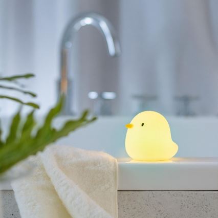 MegaLight - Genopladelig LED børnelampe til badekar m. RGB-farver og touch-funktion SWIMMY DUCK LED/5V IP67