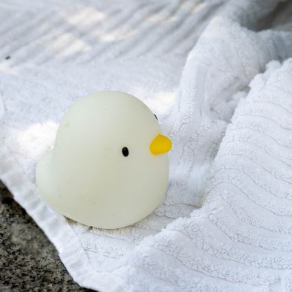 MegaLight - Genopladelig LED børnelampe til badekar m. RGB-farver og touch-funktion SWIMMY DUCK LED/5V IP67