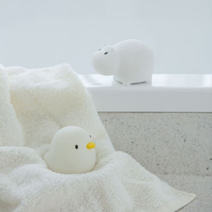 MegaLight - Genopladelig LED børnelampe til badekar m. RGB-farver og touch-funktion SWIMMY DUCK LED/5V IP67