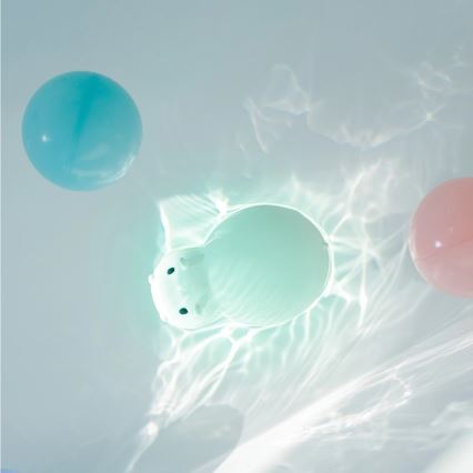 MegaLight - Genopladelig LED børnelampe til badekar m. RGB-farver og touch-funktion SWIMMY HIPPO LED/5V IP67