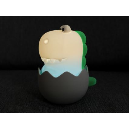 MegaLight - LED børnelampe m. RGB-farver genopladelig touch-funktion dæmpbar DIGGY DINO LED/5V