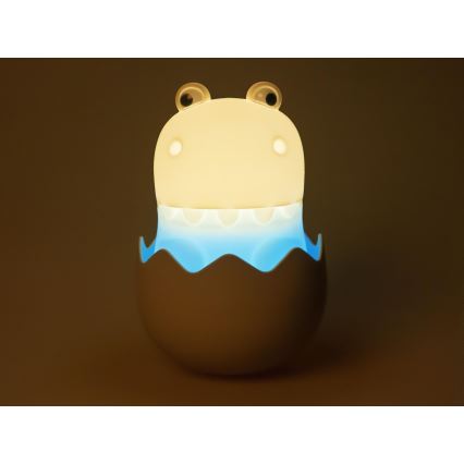 MegaLight - LED børnelampe m. RGB-farver genopladelig touch-funktion dæmpbar DIGGY DINO LED/5V