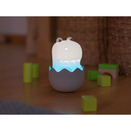 MegaLight - LED børnelampe m. RGB-farver genopladelig touch-funktion dæmpbar DIGGY DINO LED/5V