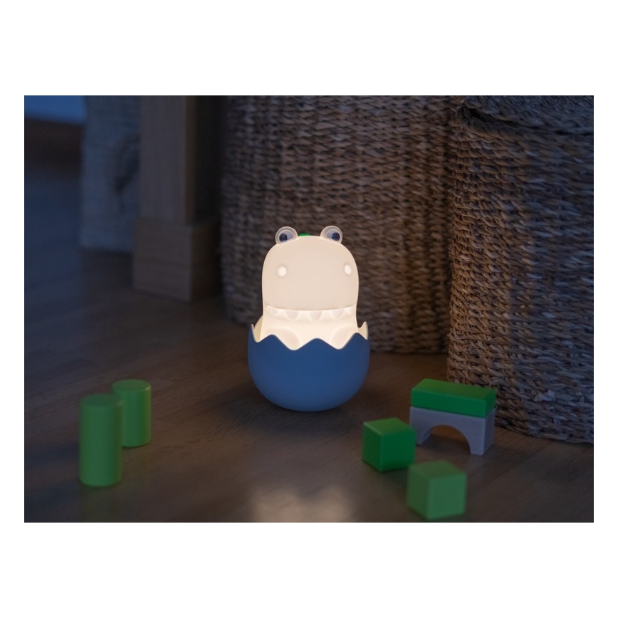 MegaLight - LED børnelampe m. RGB-farver genopladelig touch-funktion dæmpbar DIGGY DINO LED/5V