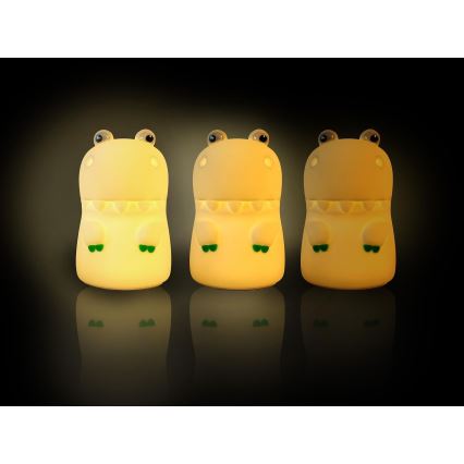 MegaLight - LED børnelampe m. RGB-farver genopladelig touch-funktion dæmpbar DIGGY DINO LED/5V