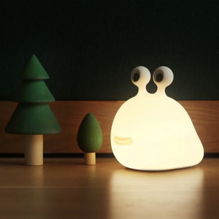 MegaLight - LED børnelampe RGB-farver genopladelig dæmpbar touch-funktion MOMO MOON LED/5V