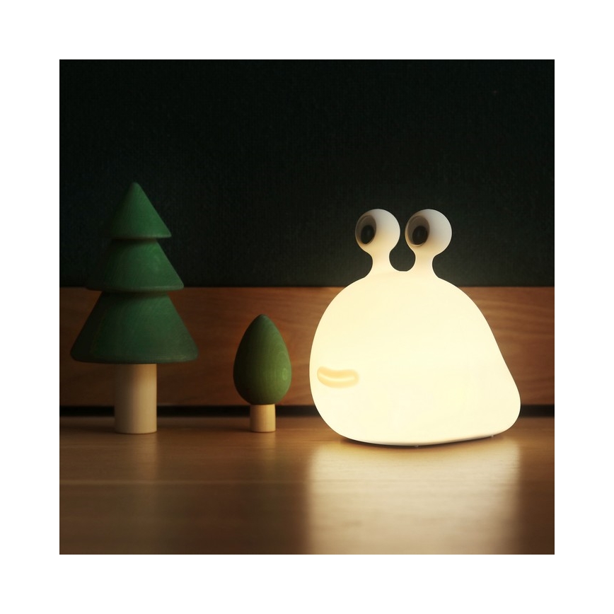 MegaLight - LED børnelampe RGB-farver genopladelig dæmpbar touch-funktion MOMO MOON LED/5V