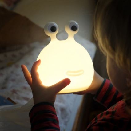 MegaLight - LED børnelampe RGB-farver genopladelig dæmpbar touch-funktion MOMO MOON LED/5V