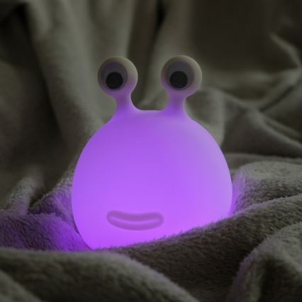 MegaLight - LED børnelampe RGB-farver genopladelig dæmpbar touch-funktion MOMO MOON LED/5V