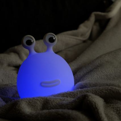 MegaLight - LED børnelampe RGB-farver genopladelig dæmpbar touch-funktion MOMO MOON LED/5V