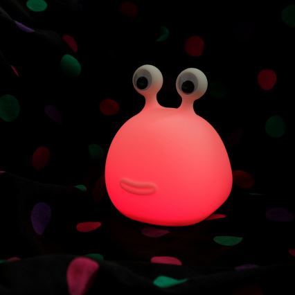 MegaLight - LED børnelampe RGB-farver genopladelig dæmpbar touch-funktion MOMO MOON LED/5V