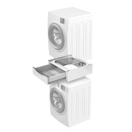Meliconi 656112 - Stabeladapter til vaskemaskine og tørretumbler med udtrækbar opbevaringsskuffe på 28 l, hvid