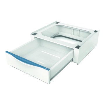 Meliconi 656112 - Stabeladapter til vaskemaskine og tørretumbler med udtrækbar opbevaringsskuffe på 28 l, hvid