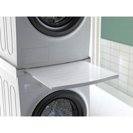 Meliconi 656113 - Mellemstykke med skuffe til vaskemaskine og tørretumbler, 70 cm, hvid