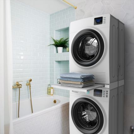 Meliconi 656113 - Mellemstykke med skuffe til vaskemaskine og tørretumbler, 70 cm, hvid