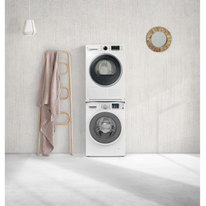 Meliconi 656113 - Mellemstykke med skuffe til vaskemaskine og tørretumbler, 70 cm, hvid