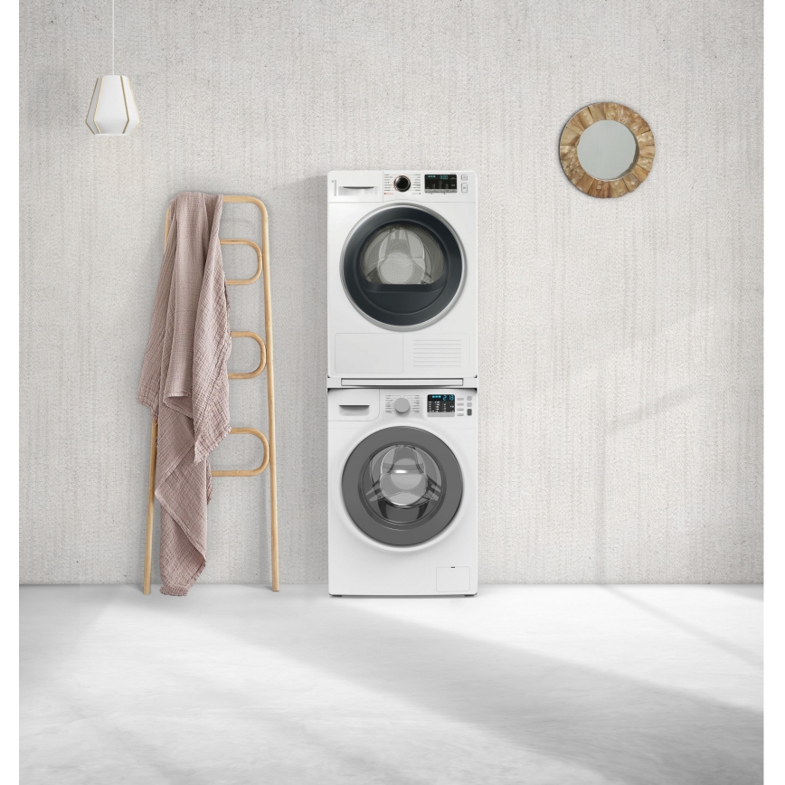 Meliconi 656113 - Mellemstykke med skuffe til vaskemaskine og tørretumbler, 70 cm, hvid