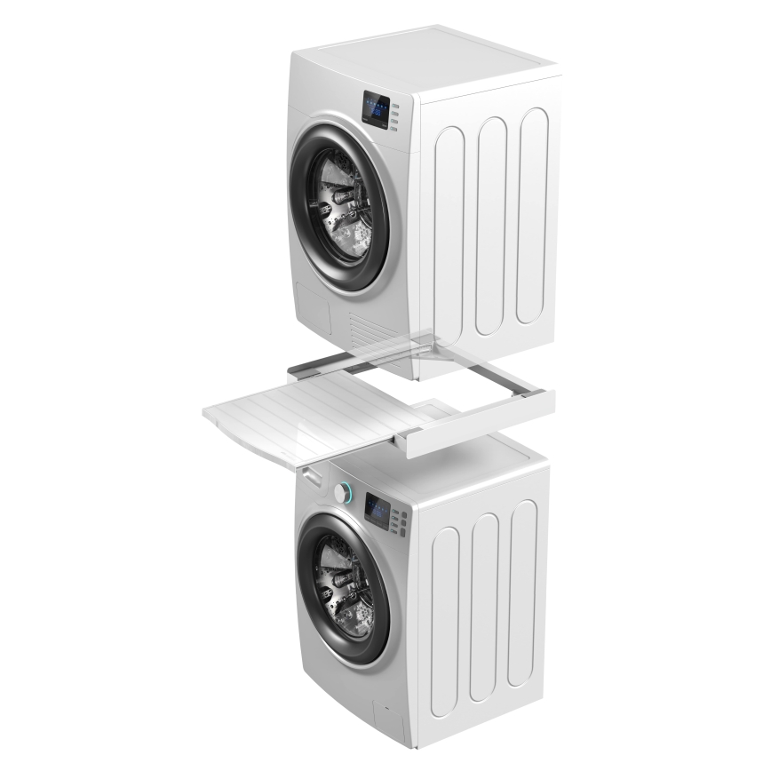 Meliconi 656113 - Mellemstykke med skuffe til vaskemaskine og tørretumbler, 70 cm, hvid