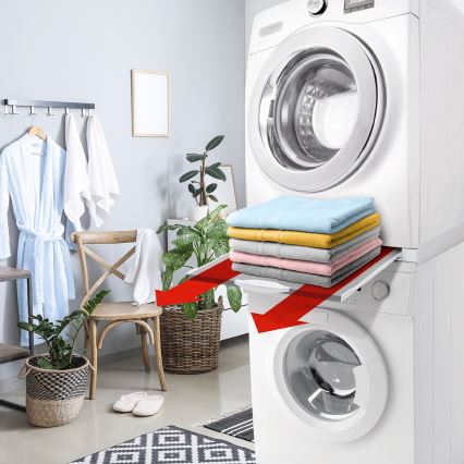 Meliconi 656114 - Stabelsæt til vaskemaskine og tørretumbler 70 cm, hvid