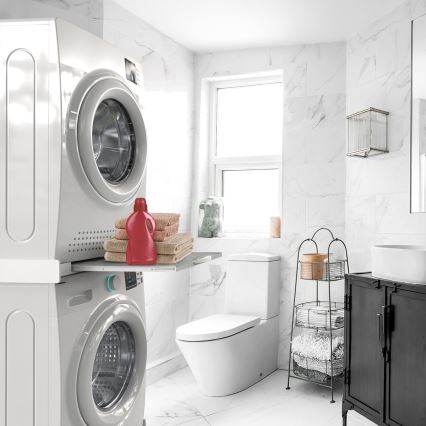 Meliconi 656114 - Stabelsæt til vaskemaskine og tørretumbler 70 cm, hvid