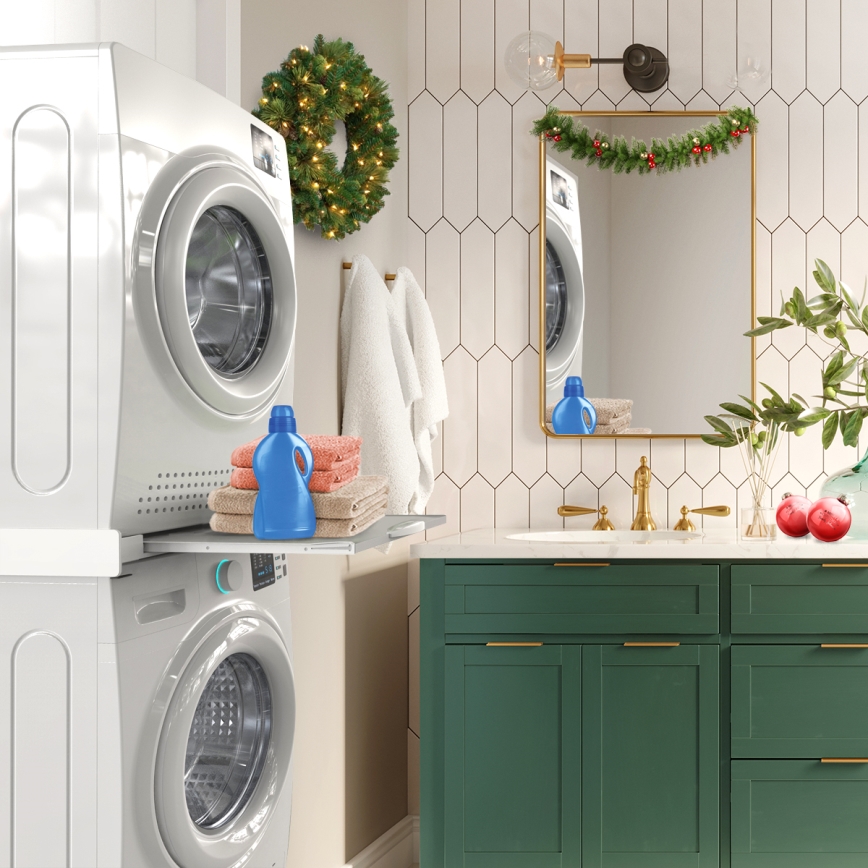 Meliconi 656114 - Stabelsæt til vaskemaskine og tørretumbler 70 cm, hvid