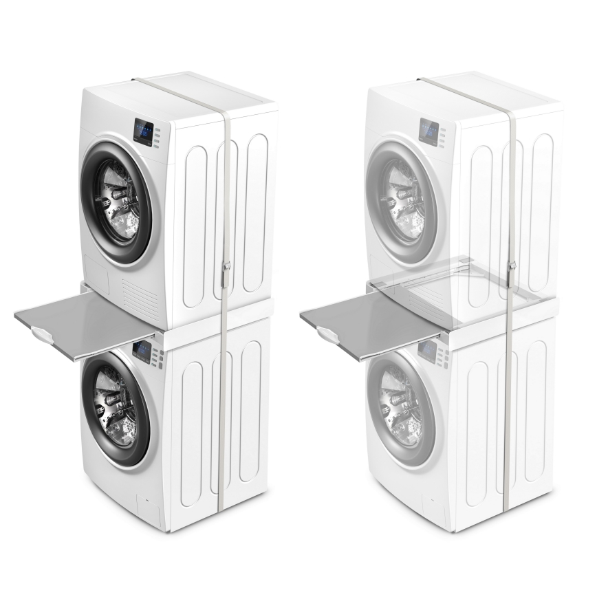 Meliconi 656114 - Stabelsæt til vaskemaskine og tørretumbler 70 cm, hvid