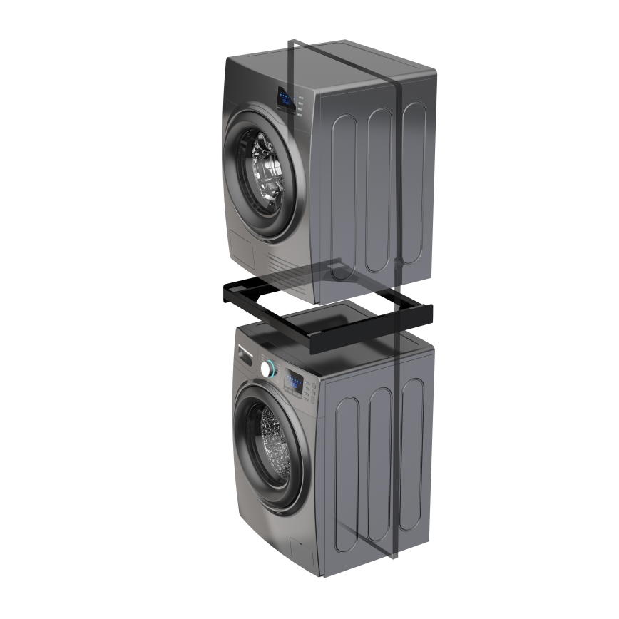 Meliconi 656138 - Mellemstykke til vaskemaskine og tørretumbler 70 cm, sort