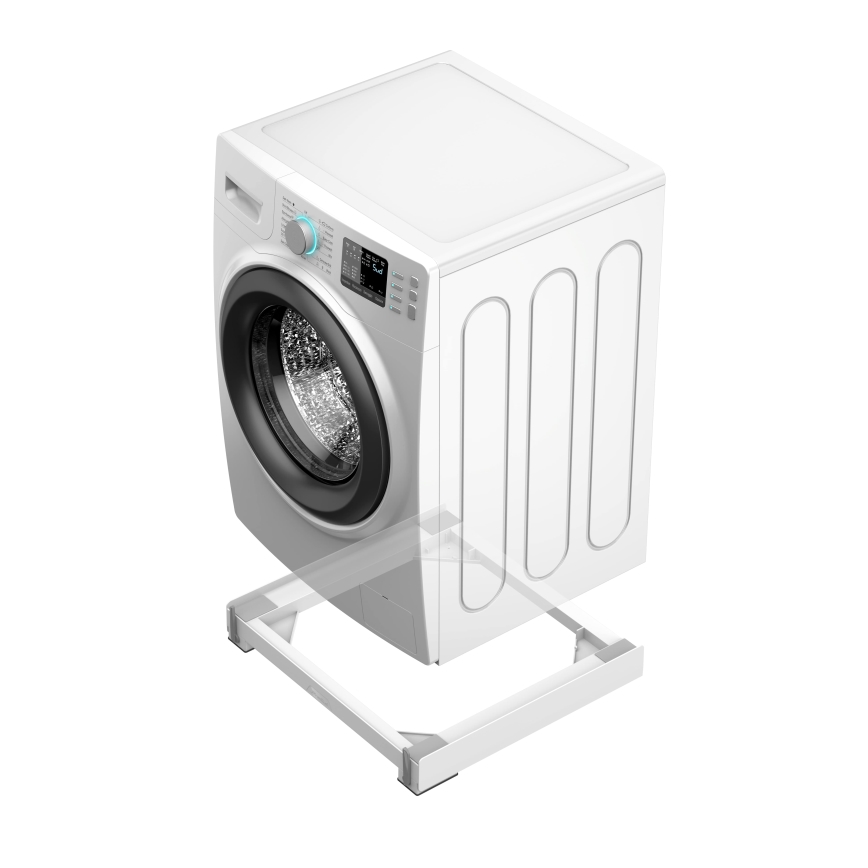 Meliconi 656146 - Antivibrationsmåtte til vaskemaskine med udtrækkelige hjul, 61 cm, hvid