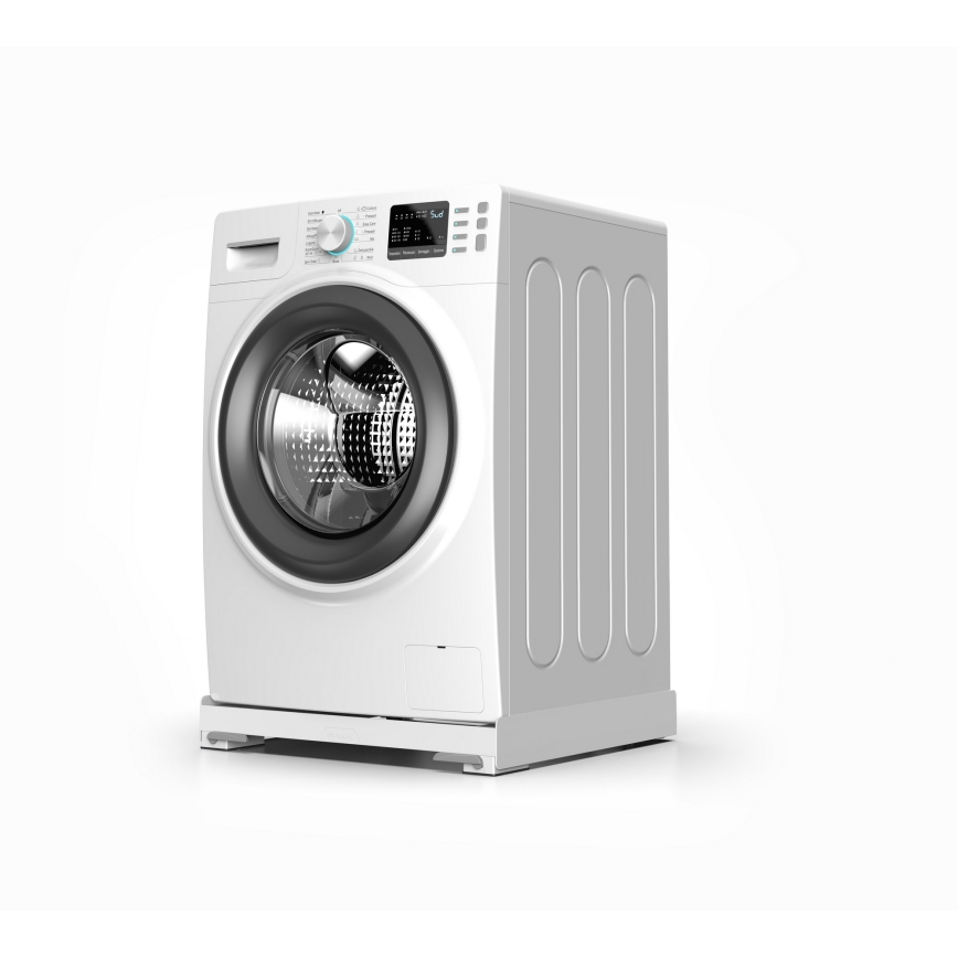 Meliconi 656146 - Antivibrationsmåtte til vaskemaskine med udtrækkelige hjul, 61 cm, hvid