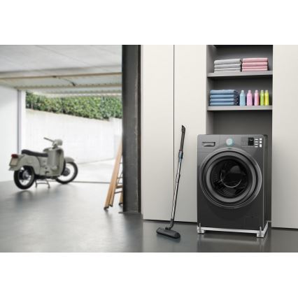 Meliconi 656149 - Antivibrationsmåtte til vaskemaskine med udtrækkelige hjul, 47 cm, hvid