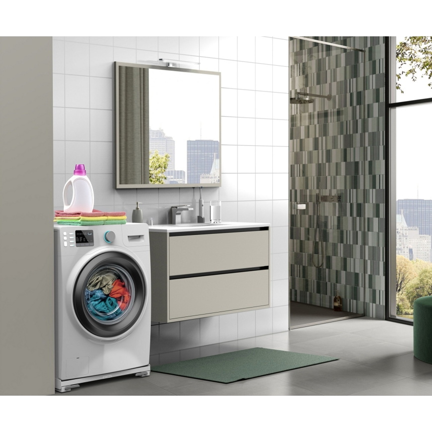 Meliconi 656149 - Antivibrationsmåtte til vaskemaskine med udtrækkelige hjul, 47 cm, hvid