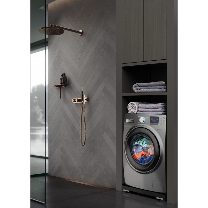 Meliconi 656168 - Antivibrationsmåtte til vaskemaskine med udtrækkelige hjul 47 cm sort