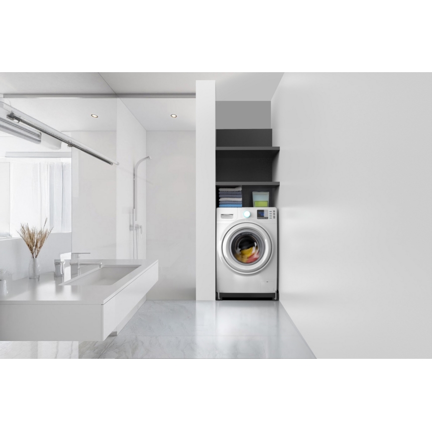 Meliconi 656168 - Antivibrationsmåtte til vaskemaskine med udtrækkelige hjul 47 cm sort