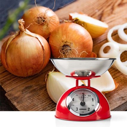 Melissa - Retro køkkenvægt med rød skål