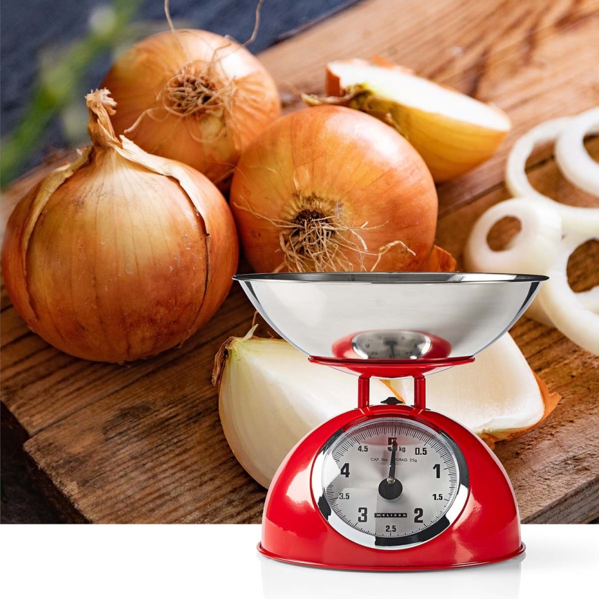 Melissa - Retro køkkenvægt med rød skål