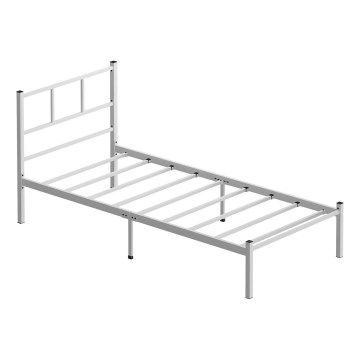 Metal enkeltseng ROVAN 90x200 cm, hvid, maks. belastning 120 kg