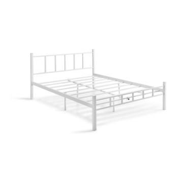 Metaldobbeltseng ORMEL 160 x 200 cm, hvid, maks. belastning 200 kg